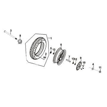Front wheel Sym Orbit II 125i E4