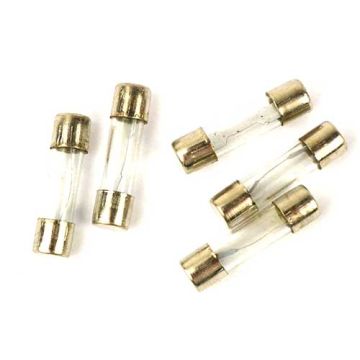 Fusibili in vetro 10 ampere 24,5 mm lunghezza spessore 6 mm 5 pezzi