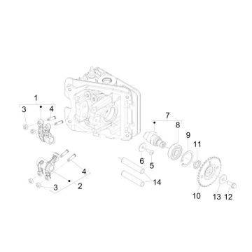 Albero a camme - Bilancieri Vespa Primavera 50 4T 4V AC