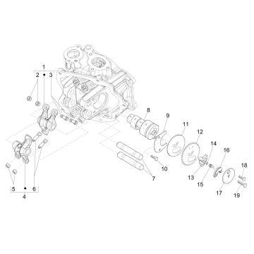 Albero a camme - Pignone albero a camme - Stivale Piaggio MP3 300 ie LT Business - Sport (con e senza ABS) 2016-2018
