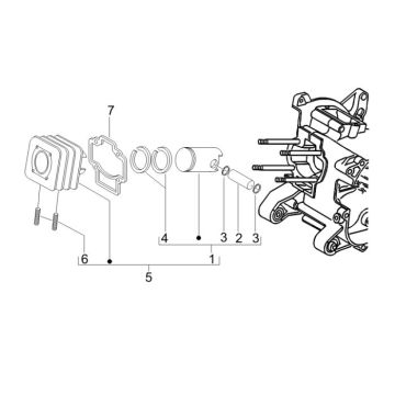 Cilindro - Pistone Piaggio Liberty 50 2T AC