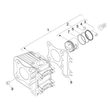 Cilindro - Pistone Vespa Sprint 50 4T 4V AC