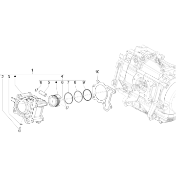 Cilindro - Pistone Piaggio Medley 150 IE ABS Euro 4 2016-2020