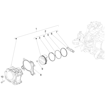 Cilindro - Pistone Piaggio MP3 350 Maxi Sport ABS Euro 4 2018-2020
