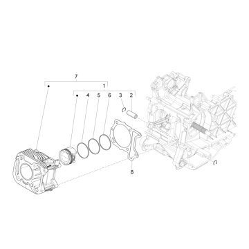 Cilindro - Pistone Vespa Sprint 50 4 tempi IGET 3V Euro 5