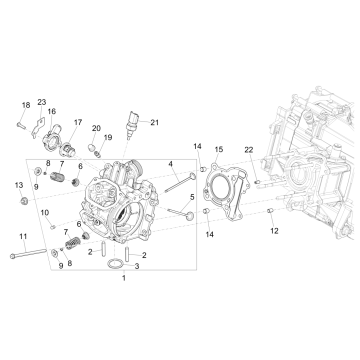Testa cilindro - Valvole Vespa GTS 125 IE ABS Euro 4 2019