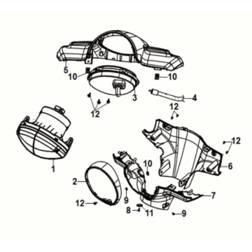 Copri maniglia faro Sym Fiddle IV 50 E5 Matt Indigo (BUP-275U)