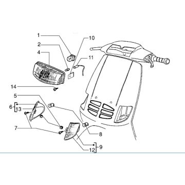 Faro anteriore Piaggio Zip RST 50 2 tempi AC