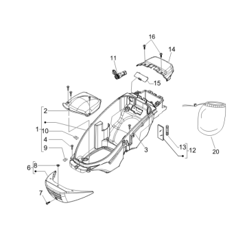 Radiatore - Tubi di raffreddamento - Serbatoio refrigerante Piaggio Beverly 500 Euro 3 2007-2012