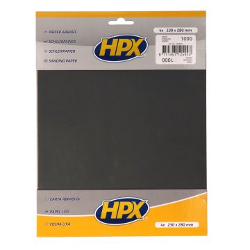 Carta vetrata a grana 1000 (4 fogli 230x280 mm)