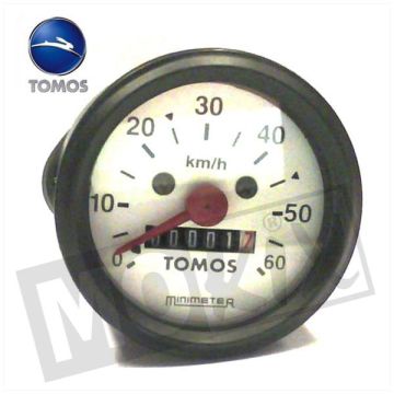 OROLOGIO TACHIMETRO TOMOS A35 ROTONDO 60mm 60kmh BIANCO ORG