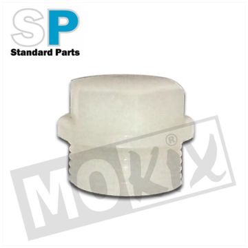 Tappo di riempimento olio per pedane Puch in PVC bianco