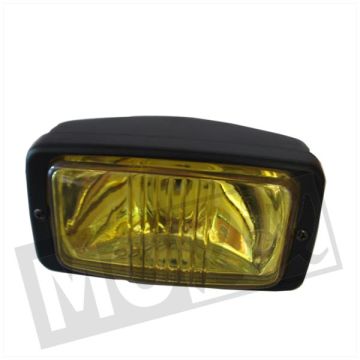 Faro rettangolare universale 14cm Guia nero/giallo