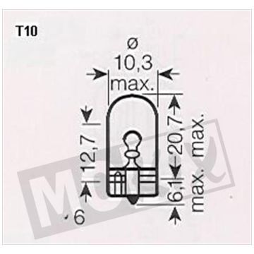 Lampadina W2W T10 12V 2W
