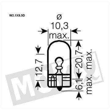 Lampadina W3W T10 12V 3W-92042