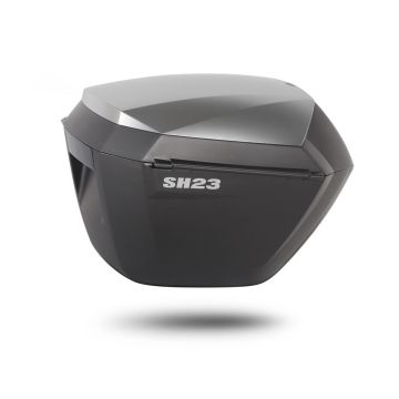 Valigia laterale SH23 nero, look alluminio D0B23200W Shad