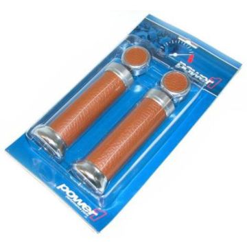 Set di maniglie in alluminio dall'aspetto retrò cognac chiaro