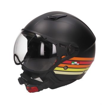 Casco jet Vito Moda retrò nero opaco