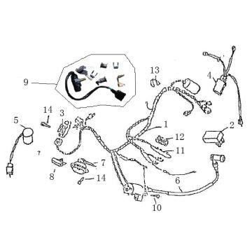Cablaggio elettrico - Blocchetto di accensione BTC Grande Retro nero crema