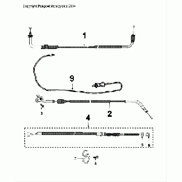 Cavo freno - Cavo acceleratore - Cavo serratura sella Peugeot Django 50 4T AC Euro 4