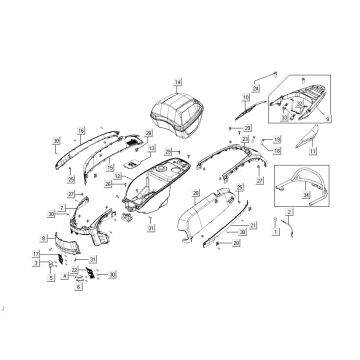 Tappi - Placcatura posteriore - Kymco Like 4 tempi nero metallizzato