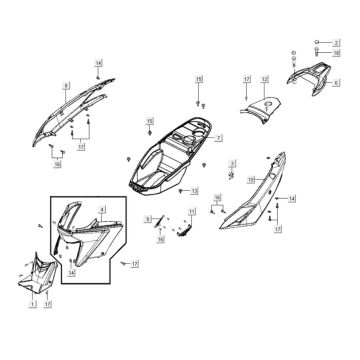 Cofani - Pannello posteriore - Kymco Agility City 16 200i