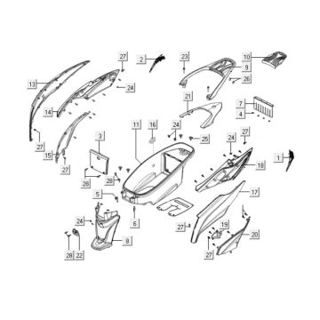 Carene posteriore Kymco People One 125i 4T AC