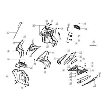 Cappe - Placcatura - Kymco Agility 16'+ 4 tempi argento metallizzato opaco