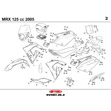 Cappe - Placcatura Rieju MRX 125 rosso 2005 4 tempi