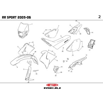 Cappe - Rieju RR rosso 2007 con placcatura a 2 tempi