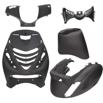 Set Carene SP look Piaggio Zip 2000-> RS-1 nero opaco DMP da 5 pezzi