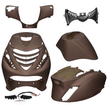 Kit Carene SP look Piaggio Zip marrone opaco + illuminazione a LED - 6 pezzi