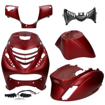 Kit Carene SP look Piaggio Zip 2000-> rosso opaco + illuminazione LED DMP - 6 pezzi