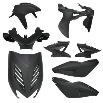 Kit Carene Yamaha Aerox/MBK Nitro <-2012 nero opaco 8 pezzi