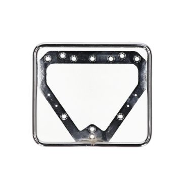 Portatarga sdraiato in stile cinese/retrò cromato 15 cm di larghezza x 13 cm di altezza, dimensioni interne prodotto in UE