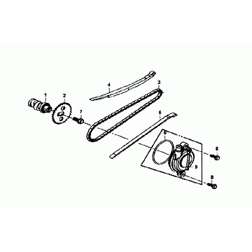 Albero a camme - Catena di distribuzione - guide catena Sym MIO 50i