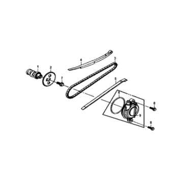 Albero a camme - Catena di distribuzione - Sym Fiddle II Euro 4 (WH-006) bianco
