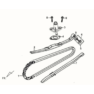 Albero a camme - Catena di distribuzione - Guide catena Sym Fiddle White WH8018P