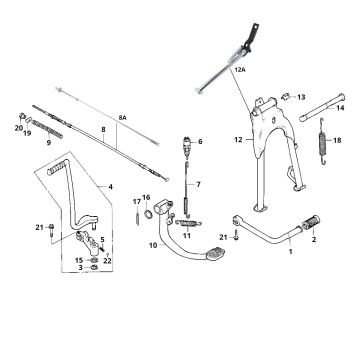 Pedale Kickstart - Pedale freno - Pedale cambio Honda MB50/MB80
