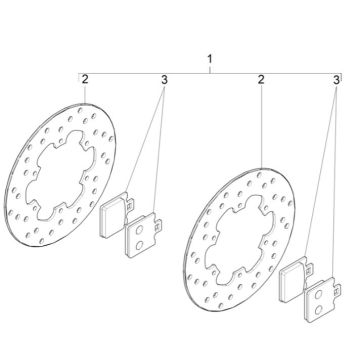 Disco freno - Pastiglie freno Piaggio MP3 300 ie LT Business - Sport (con e senza ABS) 2016-2018