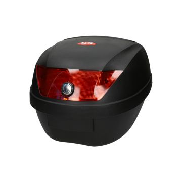 Bauletto 28 litri nero opaco con carrello universale RR KXM (riflettore rosso)