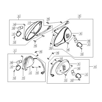 Indicatori luminosi verdi classici Kymco Yup 50 a 2 tempi AC