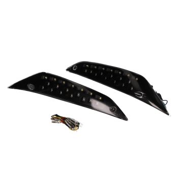 Set indicatori LED Piaggio Zip 2000-> DMP Audi Look nero/frontale trasparente