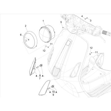 Frecce anteriore - Faro Vespa Elettrica 25km/h 2021-2023