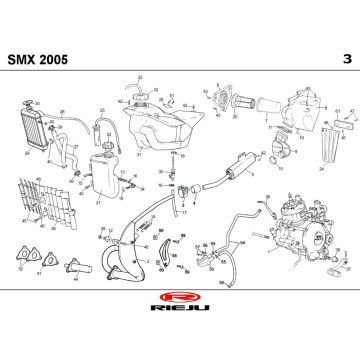 Radiatore - Raffreddamento - Serbatoio - Scarico Rieju SMX nero 2004 2 tempi