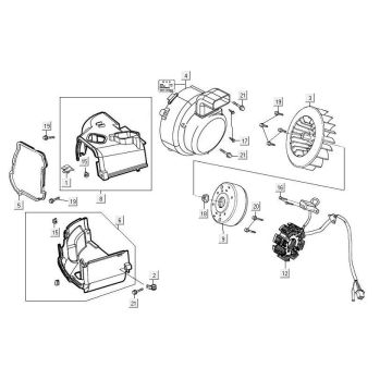 Accensione - Statore - Volano - Tappi di raffreddamento Kymco Maxxer 90 Black