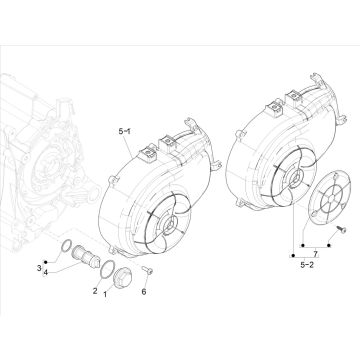 Coperchio raffreddamento volano - Filtro olio Vespa Sprint 50 4 tempi IGET 3V Euro 5