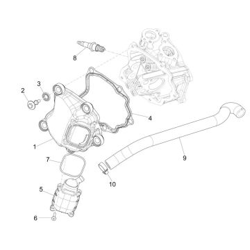 Coperchio valvole - Candela Piaggio MP3 300 ie LT Business - Sport (con e senza ABS) 2016-2018