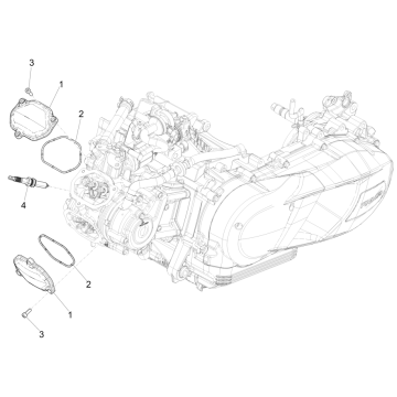 Coperchio valvole - Candela Vespa GTS 125 IE ABS Euro 4 2019