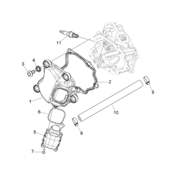 Coperchio valvole - Candela Vespa GTS 250 ie 2005-2016 (senza ABS)